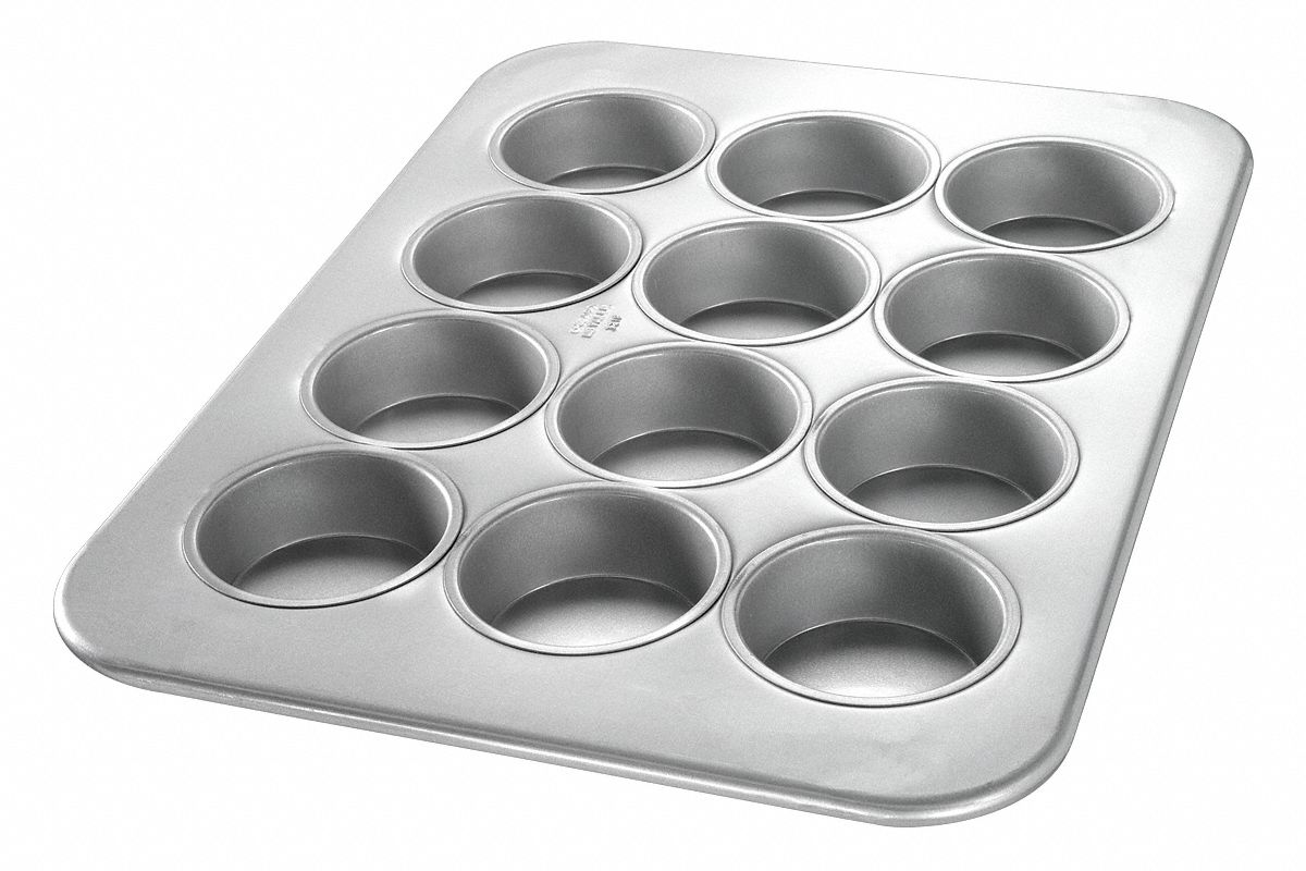 Chicago Metallic 43555 Glazed Muffin Pan - 12 Slots - Aluminized Steel