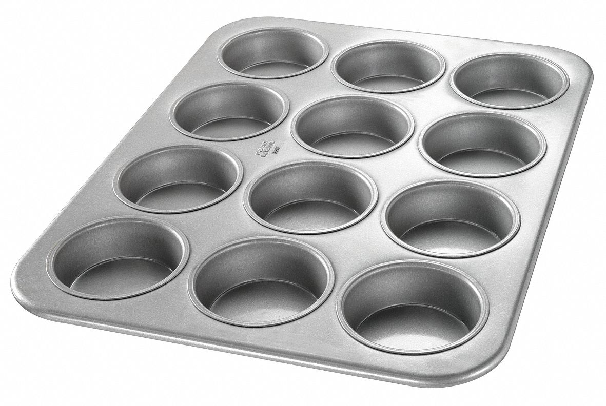 CHICAGO METALLIC, Aluminized Steel, 12 Slots, Jumbo Muffin Pan - 11M856 ...