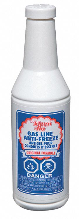 GAS LINE ANTIFREEZE, FLASH POINT 52.7 ° F, FREEZING POINT -144.04 ° F, CLEAR, 150 ML BOTTLE