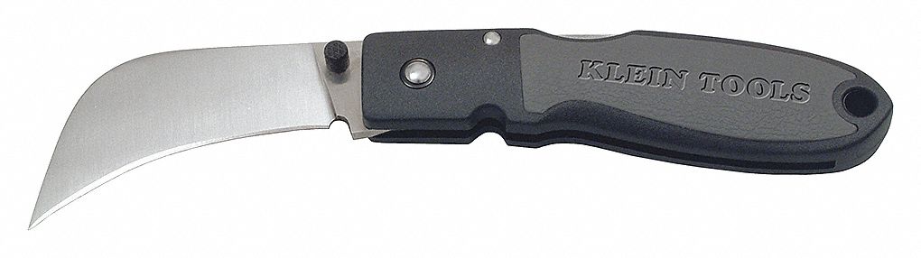 KNIFE, AUS-8 STAINLESS STEEL, BLACK NYLON RESIN, RUBBER INSERT HANDLE, 6¾ IN L, 2.6 OZ WEIGHT