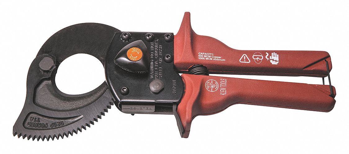 RATCHET CABLE CUTTER, PLASTIC HANDLE, CENTRE, FOR 2 1/16 IN MAX DIA DATA CABLE, 63601