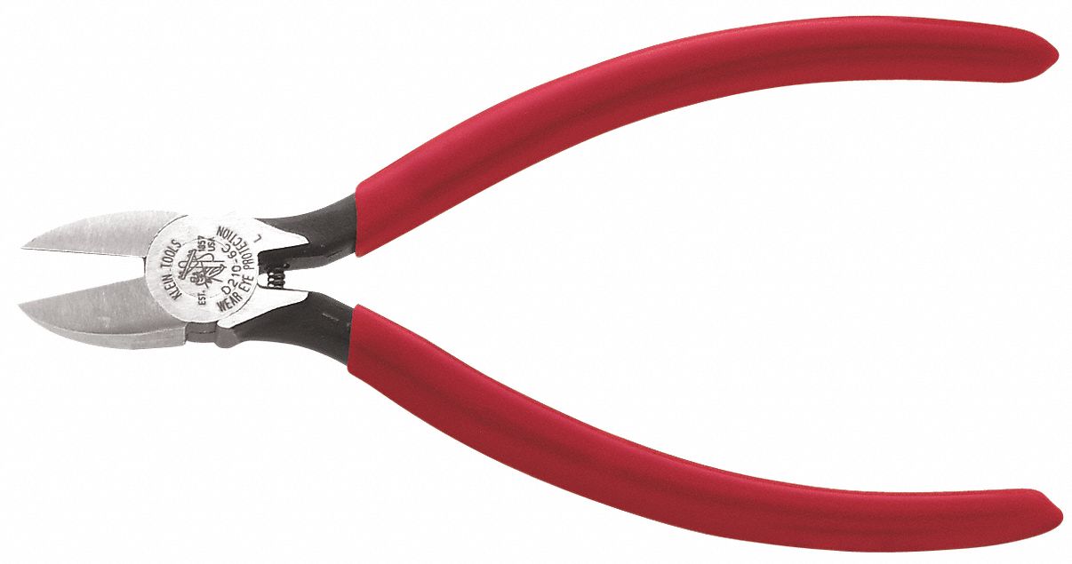 PRECISION DIAGONAL CUTTING PLIER, SEMIFLUSH, POINTED, 6⅛ IN OVERALL L, ⅞ IN JAW L, 6 TO 8 IN