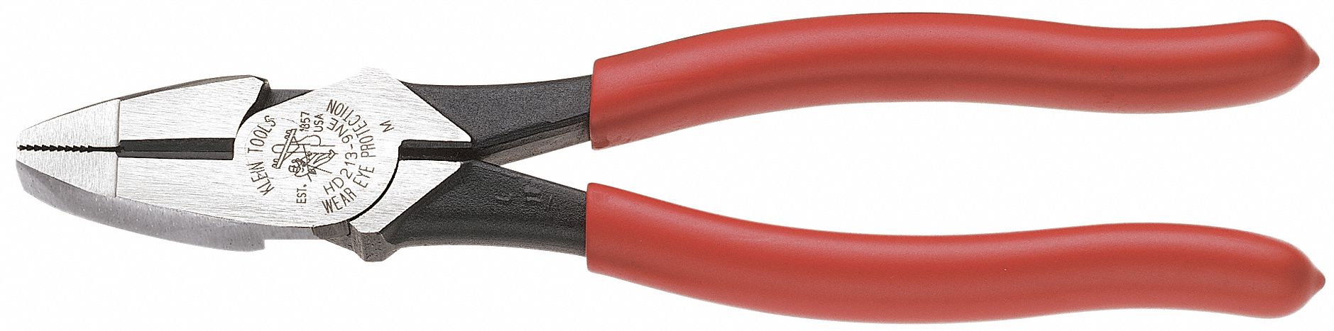 LINEMANS PLIER, FLAT, 9⅜ IN OVERALL L, 1⅝ IN JAW L, 1¼ IN JAW W, ⅝ IN JAW THICK