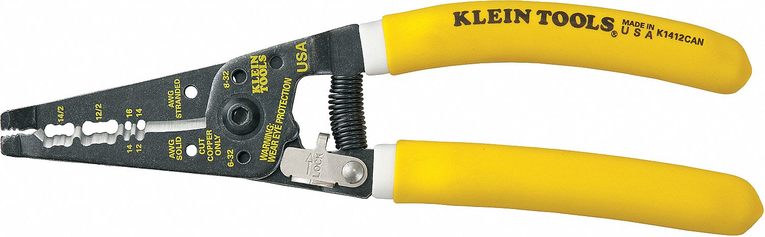 CABLE STRIPPER, 14 AWG TO 12 AWG, 7¾ IN OVERALL L, 16 AWG TO 14 AWG, 6 TO 8 IN, K1412CAN