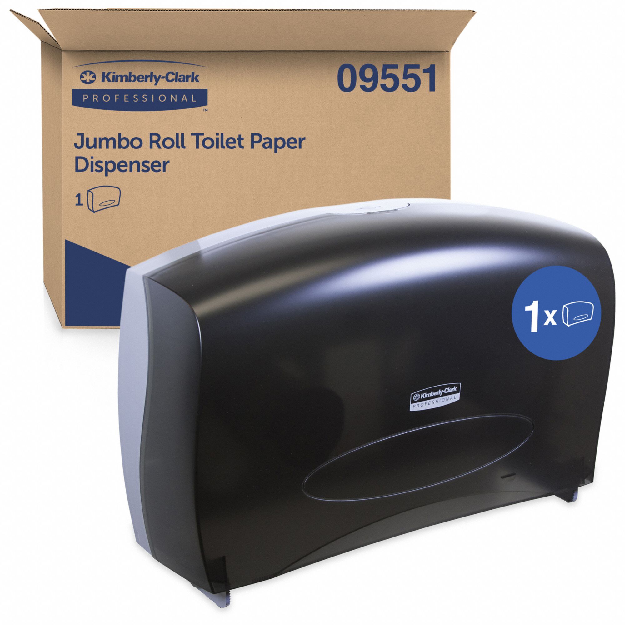 JRT COMBO ROLL BATHROOM TISSUE DISPENSER, IN-SIGHT, SMOKE, 20.43 X 13.12 X 5.8 IN, PLASTIC