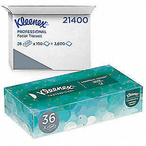 FACIAL TISSUE, FLAT, KLEENEX COMFORT TOUCH, 100 SHEETS, 2 PLY