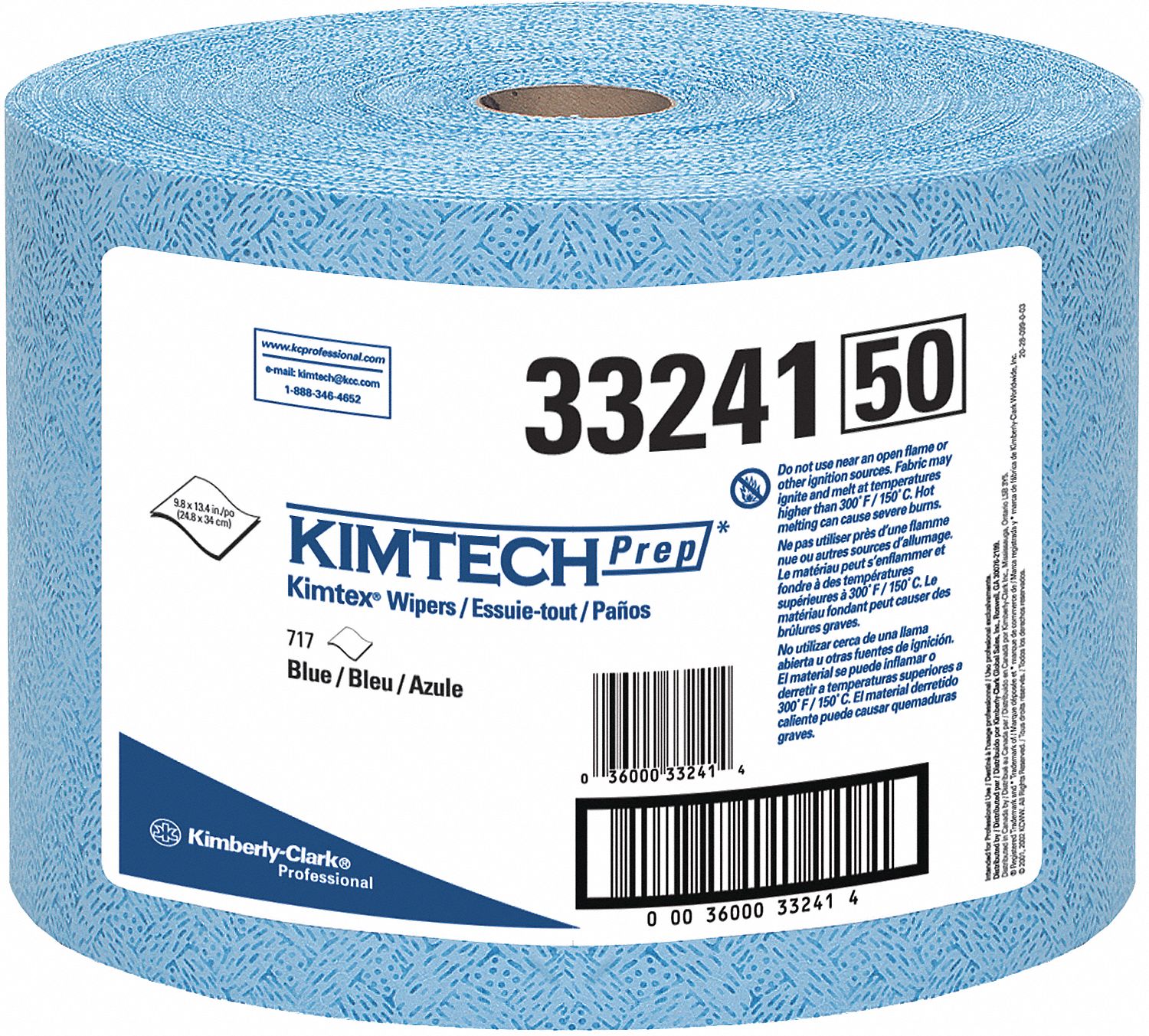 WIPERS KIMTEX JUMBO ROLL BLUE 717SH/RL