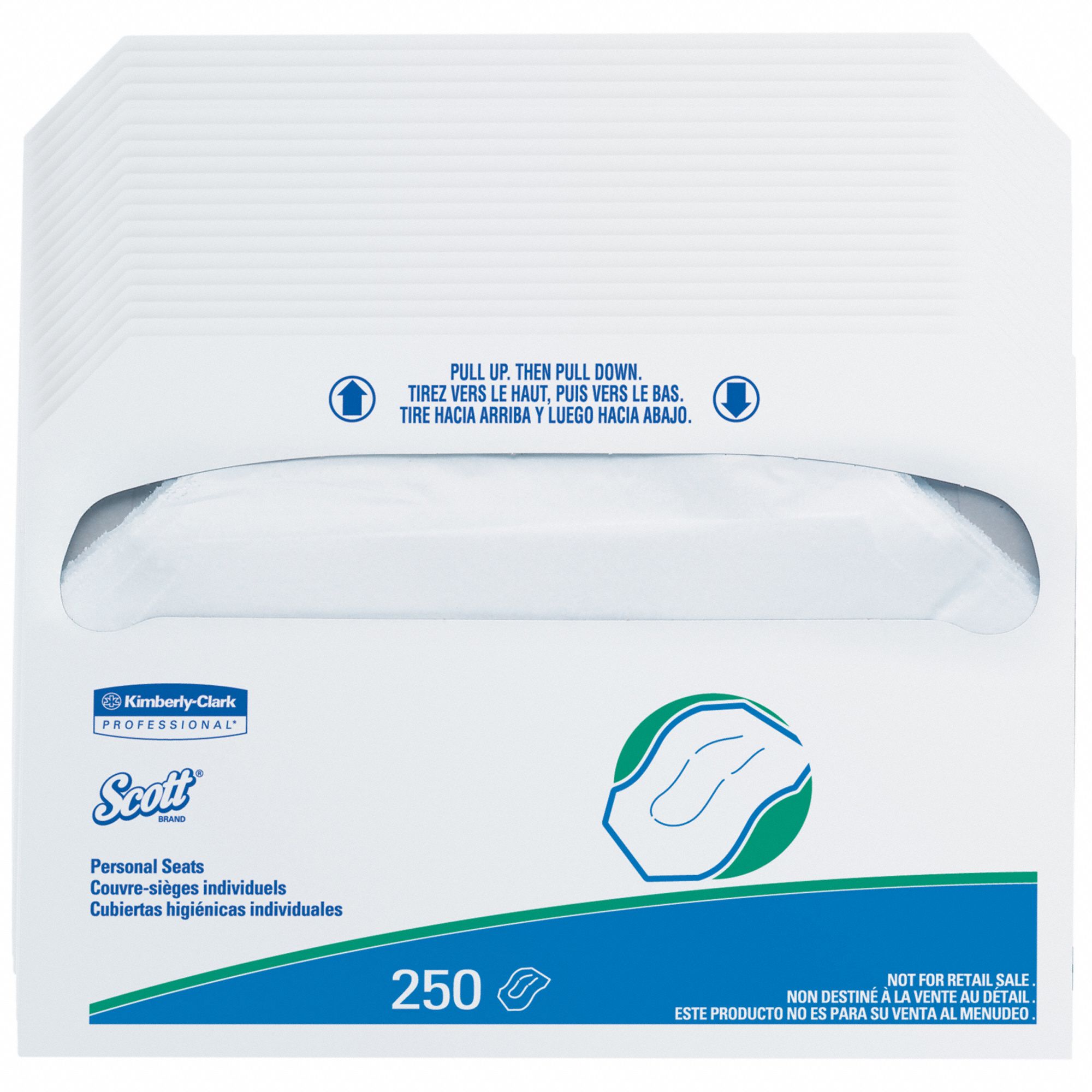 TOILET SEAT COVER, 1-PLY, SCOTT, 17 X 14½ IN SHEET SIZE, 250 SHEETS, WHITE, 20 PK