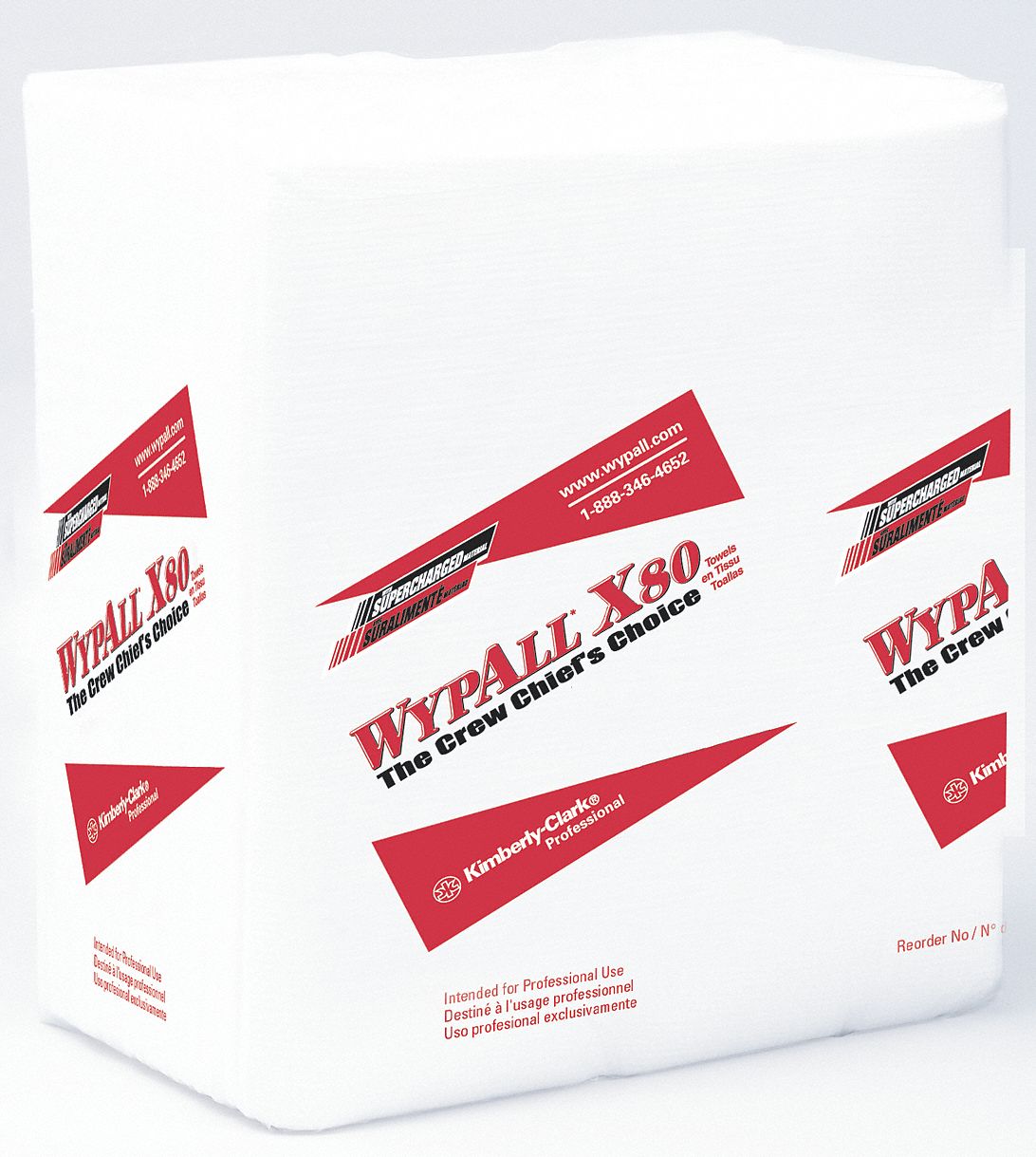 WIPER X80 1/4 FOLD WHITE 50SH/PK 4PK/CA