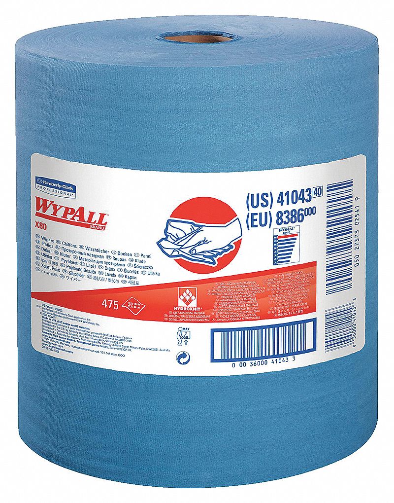 WIPER X80 JUMBO ROLL BLU 475/RL