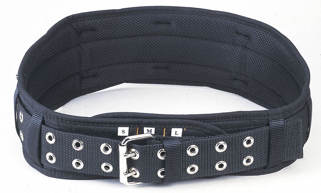 SUPPORT BELT, PADDED, BLACK, 5 IN, WAIST 29 TO 46 IN, NYLON/FOAM