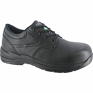 WORK BOOTS, MEN/CASUAL/LACE UP, BLACK, SIZE 10/4 IN HEIGHT, RUBBER/GRAIN LEATHER/SYNTHETIC,