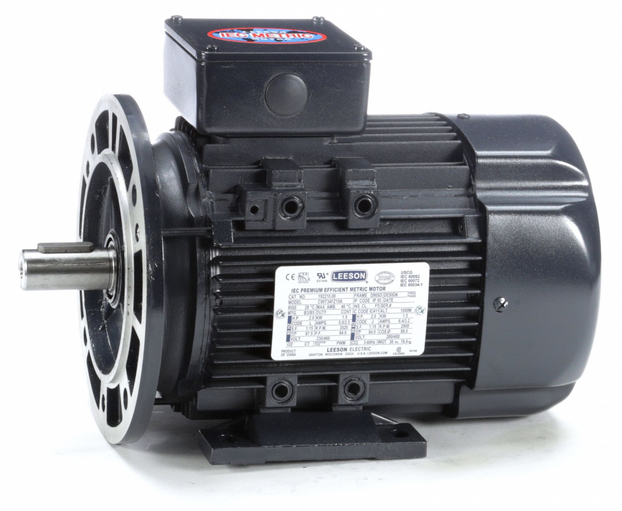 3600 RPM 60/50Hz Fequency 90S Frame 230/460V Voltage 3 Phase B3 ...