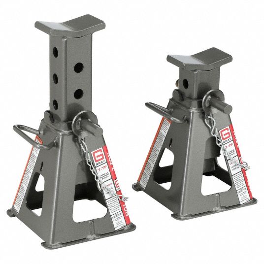 GRAY, Pin Adjustment, 7 ton Load Capacity, Jack Stand - 11N147