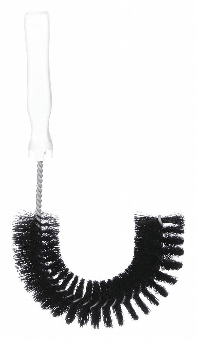 HOOK BRUSH, STRAIGHT HANDLE, POLYESTER BRISTLE, BLACK, 2.25 IN BRUSH DIAMETER, 8 IN BRUSH L