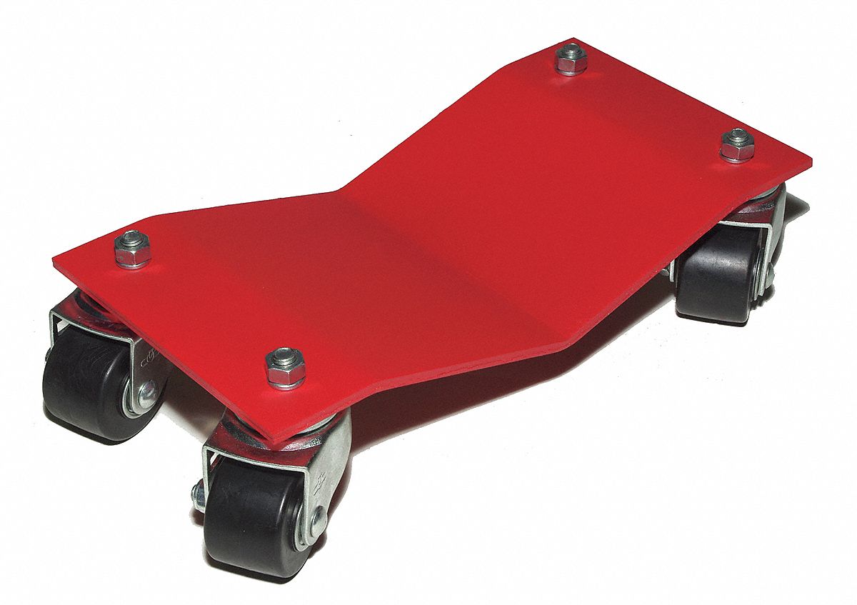 Auto Dolly: Std Duty, 3,000 lb Lifting Capacity, 8 in x 16 in x 3 in, 1 11/16 in x 2 in Tire Size