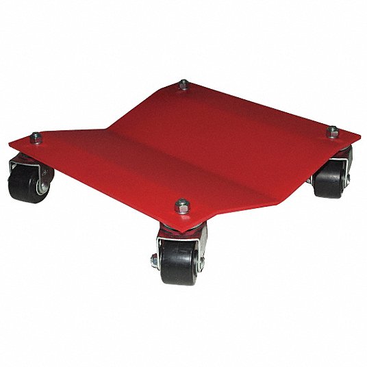 Auto Dolly: Std Duty, 3,000 lb Lifting Capacity, 16 in x 16 in x 3 in, 1 11/16 in x 2 in Tire Size