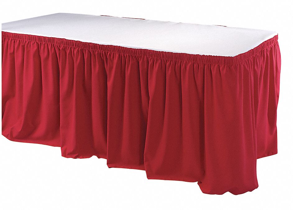 11N675 - Table Skirting 13 Ft. Shirred Red - Only Shipped in Quantities of 15