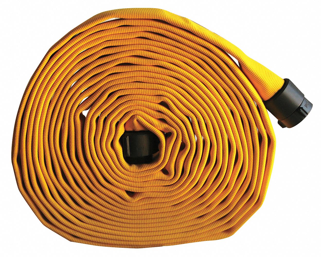 Attack Line Fire Hose: 1 1/2 in Hose Inside Dia., Polyurethane, 50 ft Hose Lg, Yellow, Double Jacket