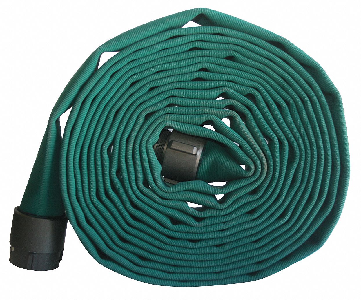 FIRE HOSE, ATTACK FIRE HOSE, DOUBLE JACKET, 1½ IN HOSE INSIDE DIAMETER, POLYESTER, 50 FT HOSE L, GREEN