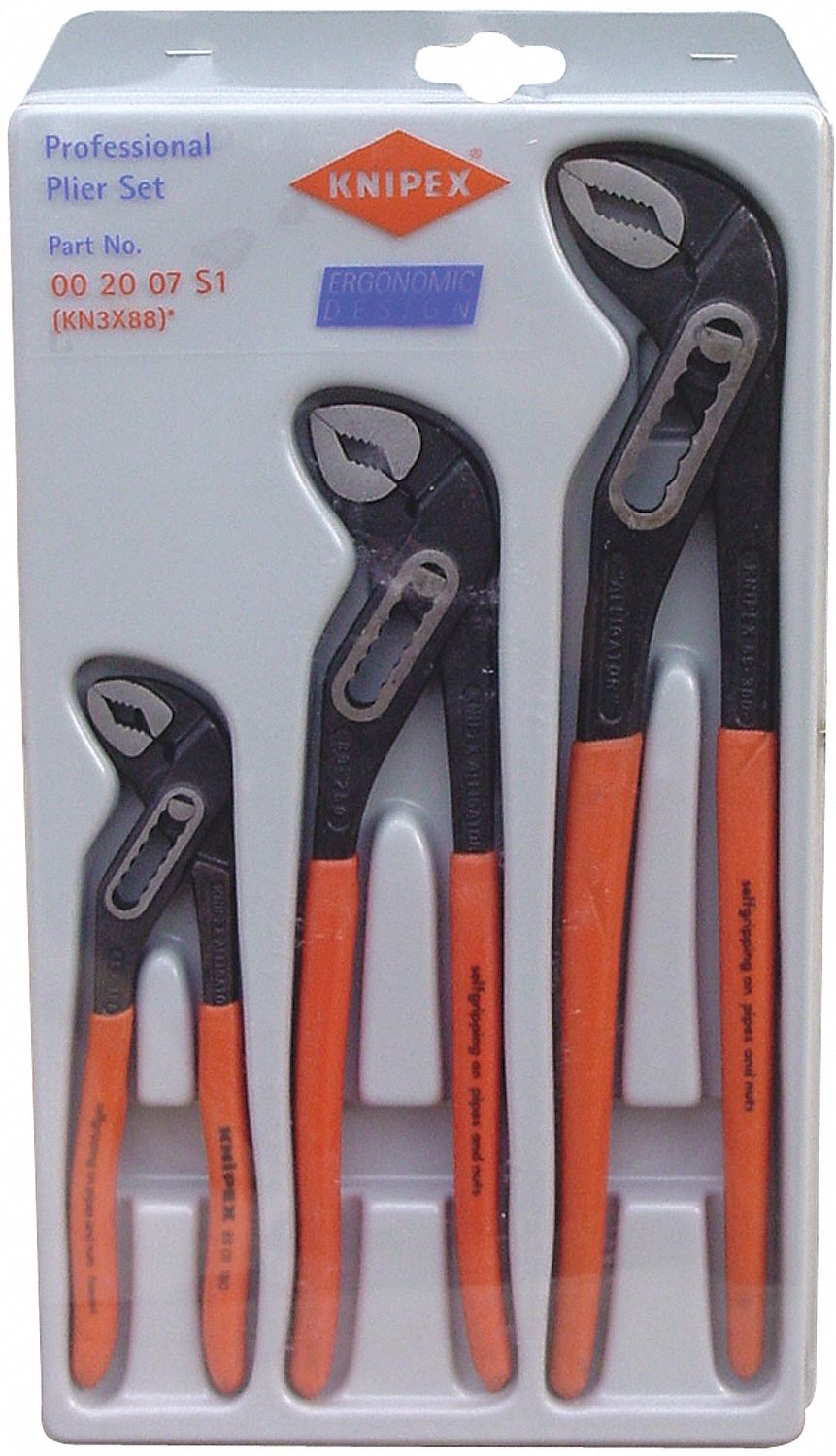 SET PLIERS ALLIGATOR 3PC 7 10 +12IN