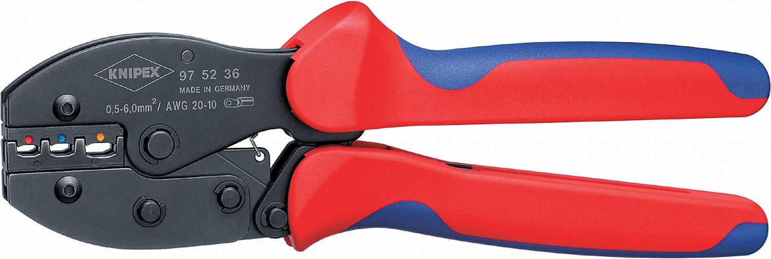 CRIMPER, FOR BUTT CONNECTORS/INSULATED TERMINALS/PLUG CONNECTORS, 8⅝ IN OVERALL L, MANUAL