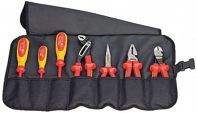 INSULATED TOOL KIT, INSULATED, 7 TOTAL PIECES, DRIVERS AND BITS/PLIERS