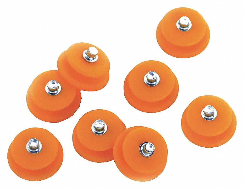 REPLACEMENT SPIKES, FOR 0A8000 ICE CLEATS, PRESS-IN, ORANGE, STEEL, PK 12