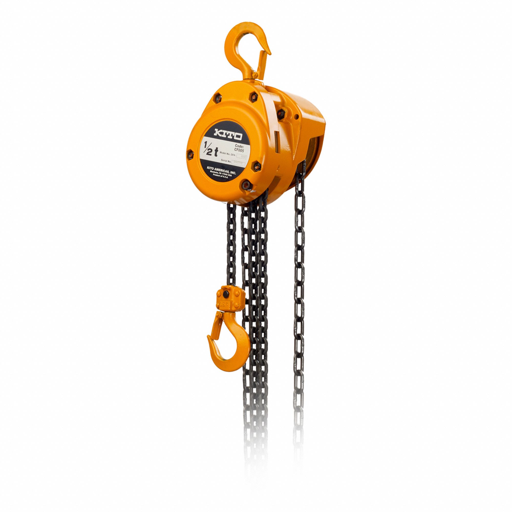MANUAL CHAIN HOIST, ALUMINUM, 1/2T 15FT LIFT