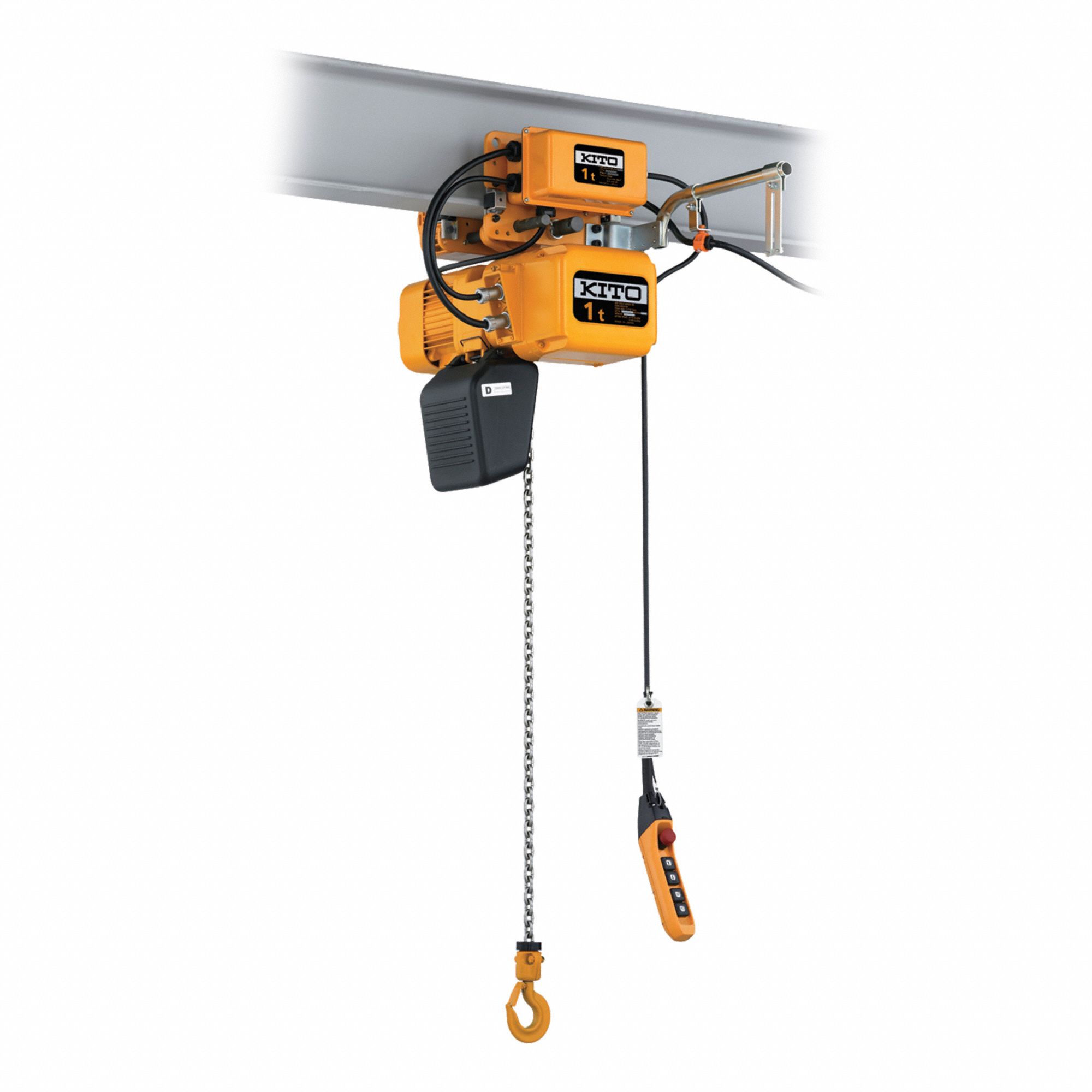 ELECTRIC CHAIN HOIST, 2 TON CAPACITY, 15 FT LIFT, 575V, 15/4 FPM, 11.8A, YLW, 30 X 21 X 32 IN, STEEL
