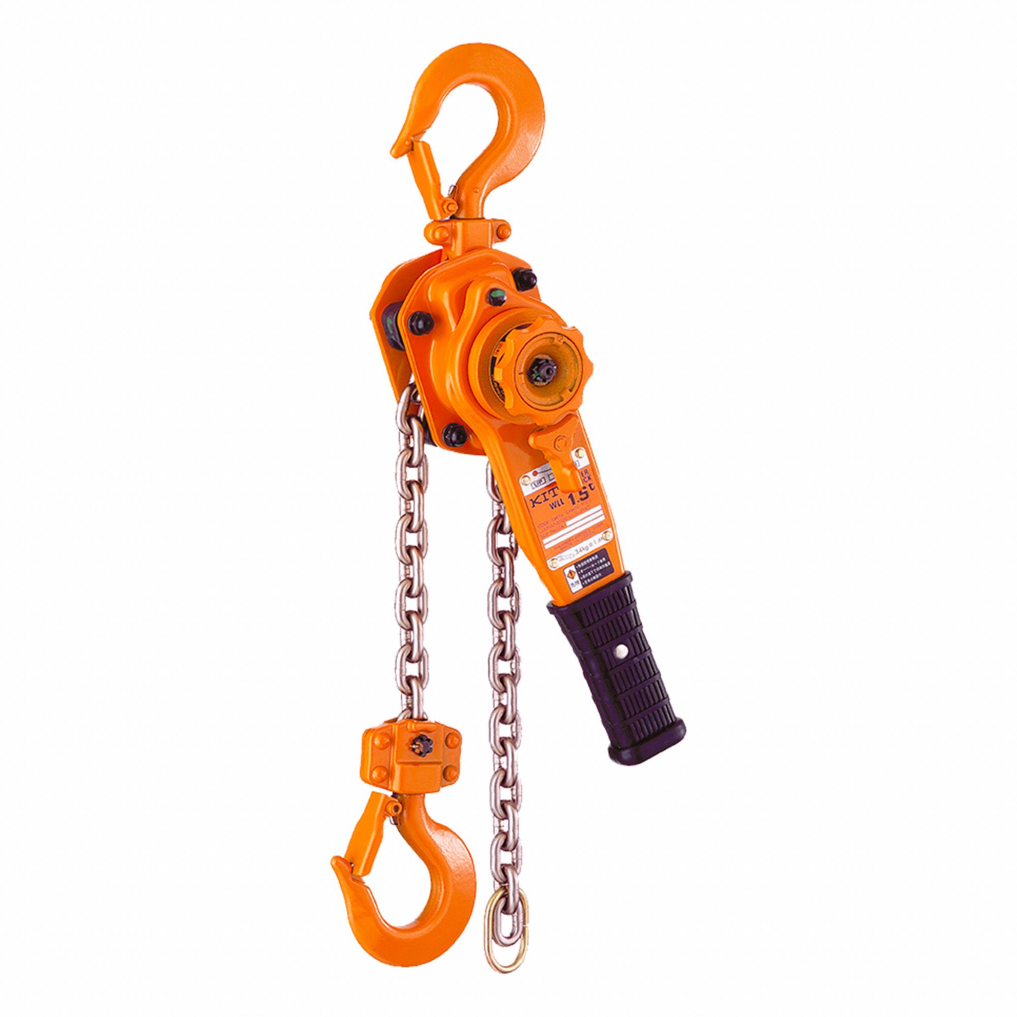 LEVER HOIST W SLIP CLUTCH, CAP 3 T, HOIST LIFT 20 FT, GRADE 100 CHAIN 20 FT L
