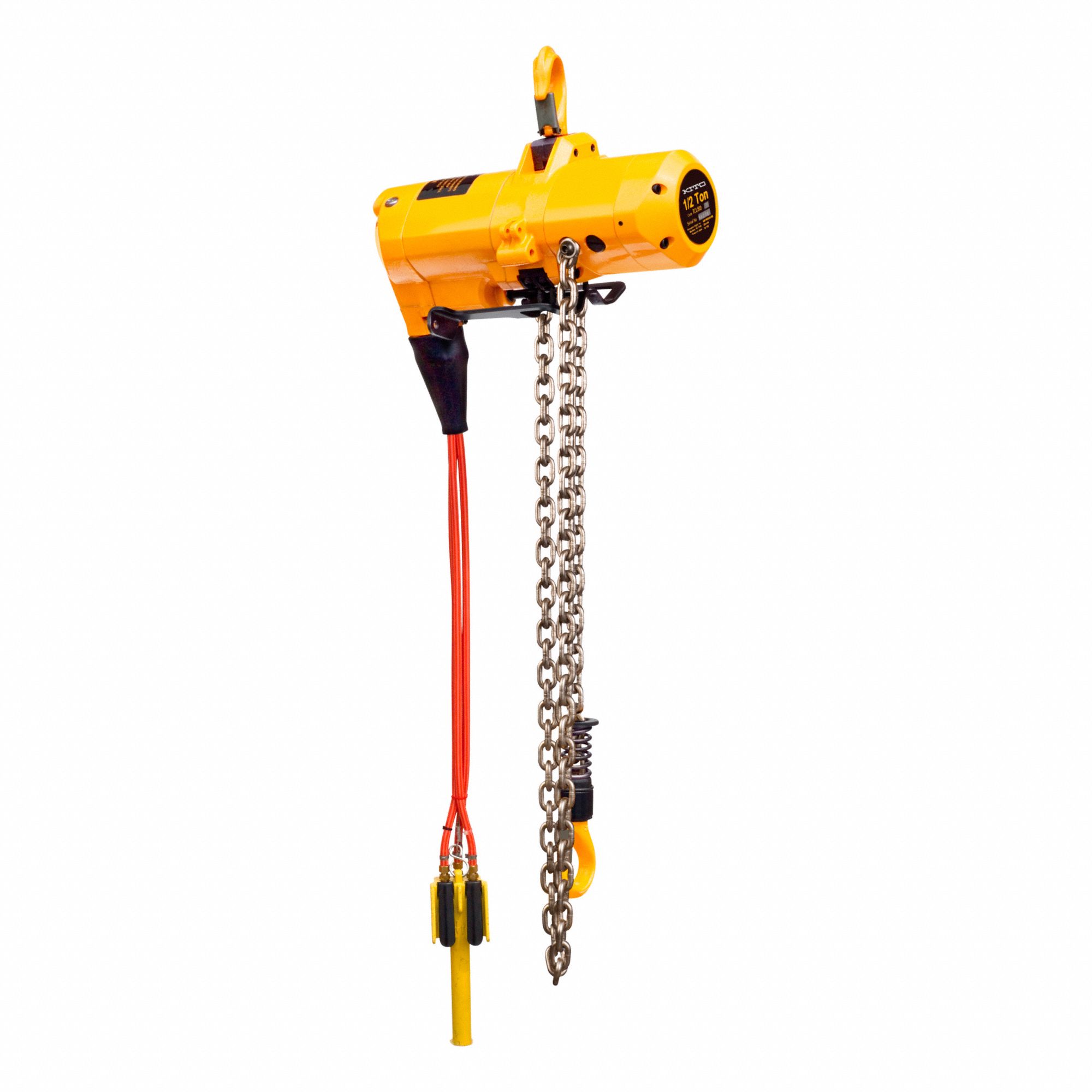 AIR HOIST, HOOK MOUNT, LD CAP 0.25 TON, 10 FT LIFT/6 FT PUSH BUTTON, 25 FPM, YELLOW