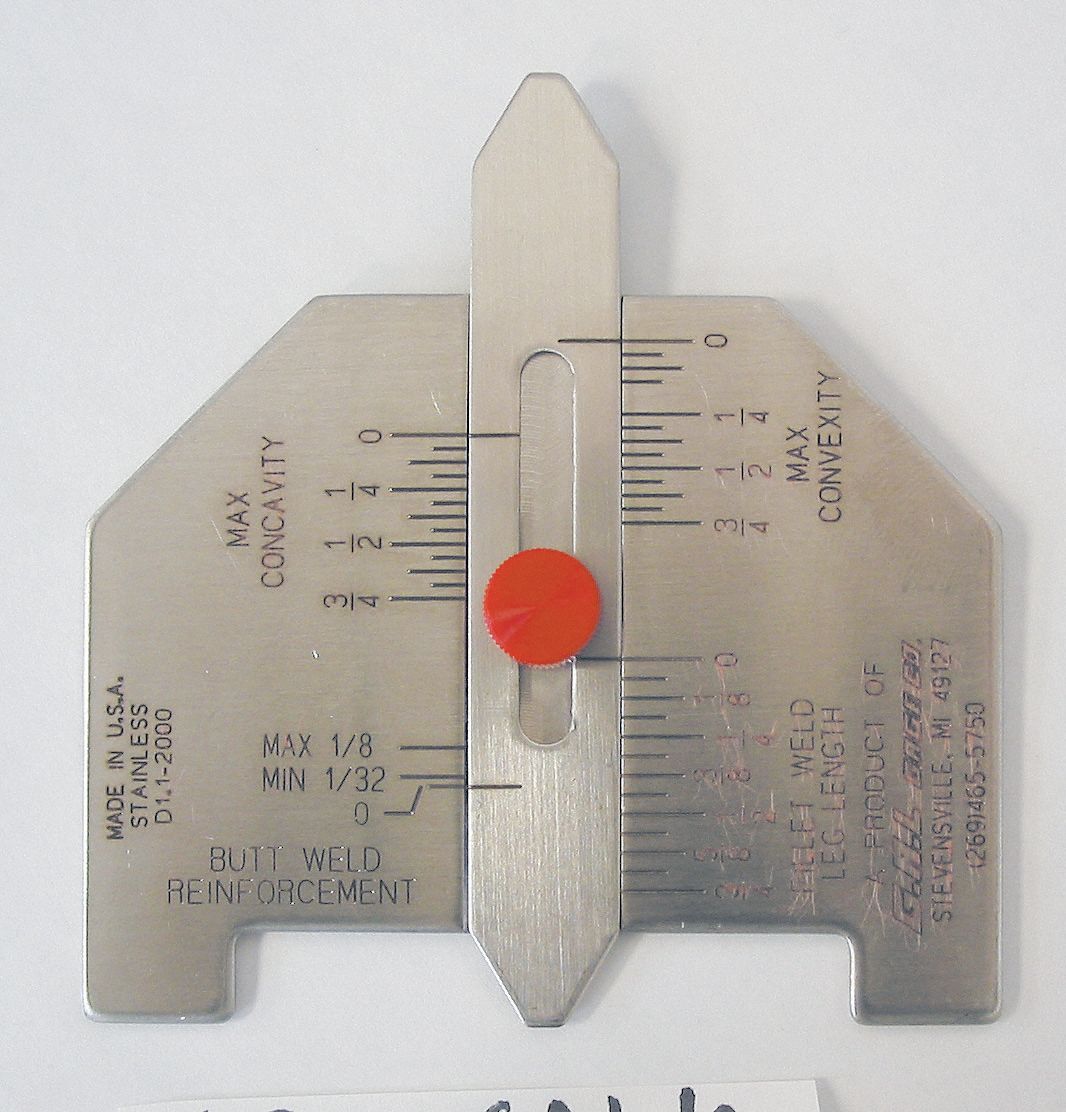 WELD GAUGE, WITH THUMB SCREW, AWS TYPE, STANDARD MEASUREMENT, STAINLESS STEEL