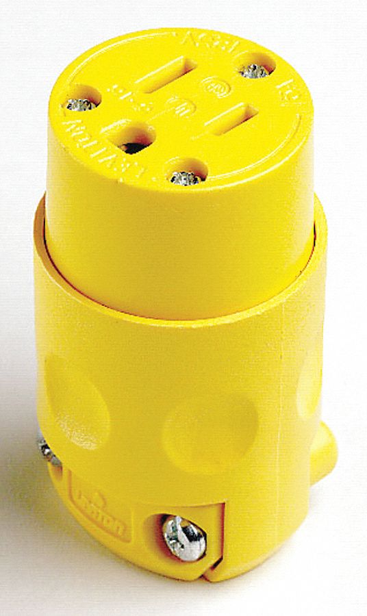 CONNECTOR PVC YELLOW 3W 15A 125V