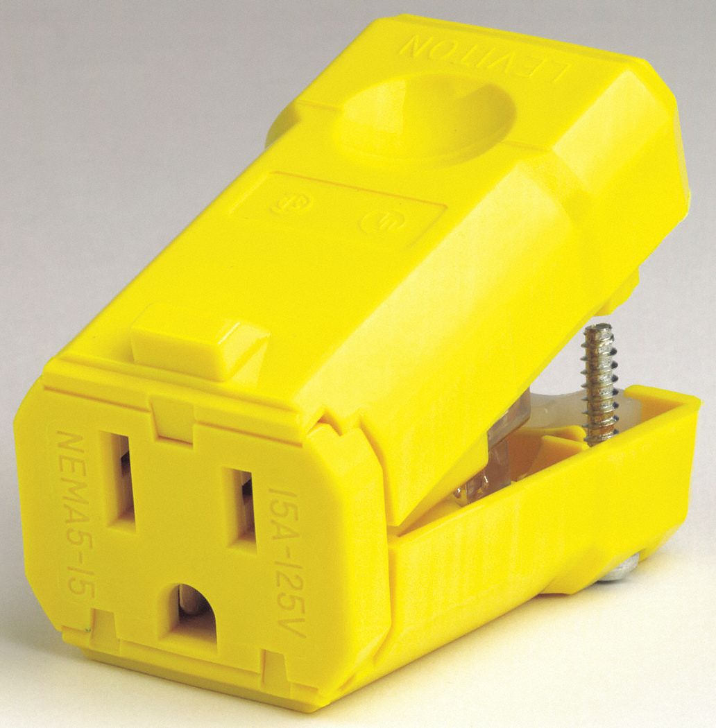 CONNECTEUR NYLON JAUNE 125V 15A