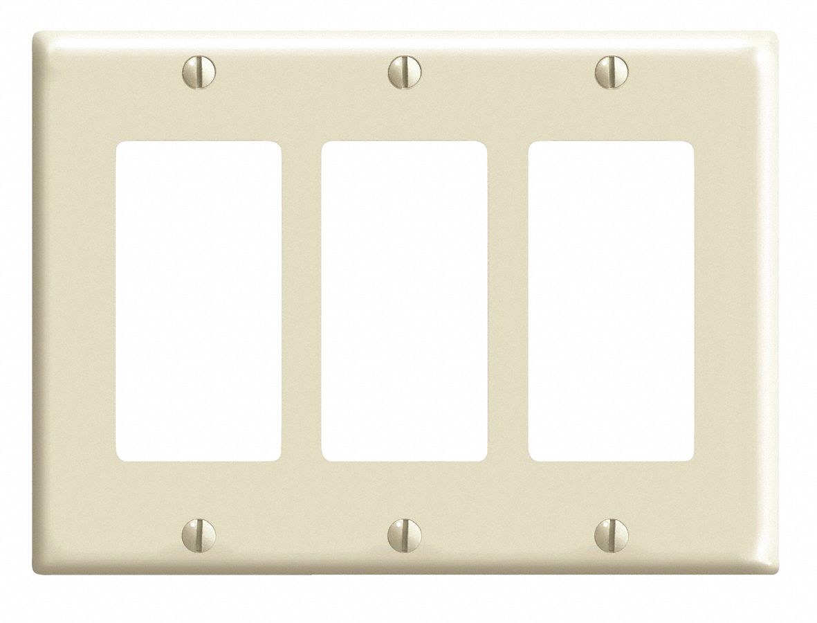 COVER PLASTIC 3-GANG IVORY