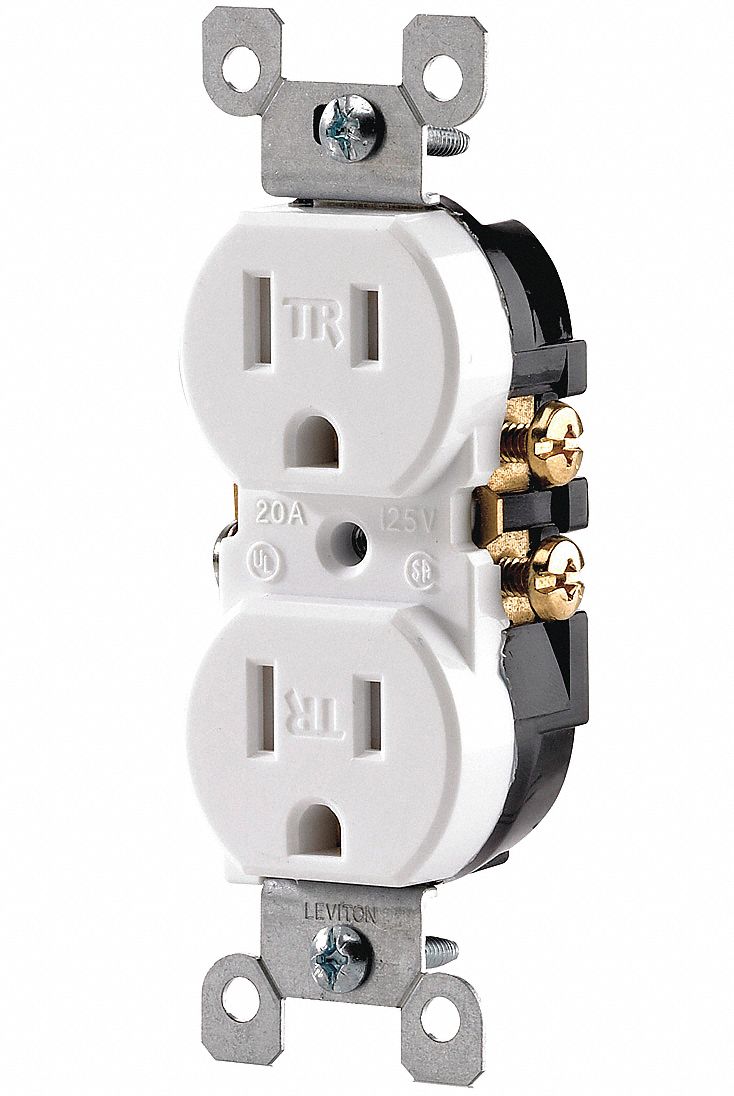 RECEPTACLE, TAMPER RESISTANT, DUPLEX, 20 AMP, GREY