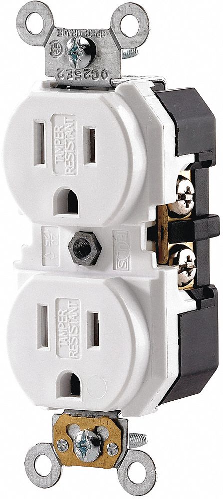 RECEPTACLE TR DUP 15A IVORY