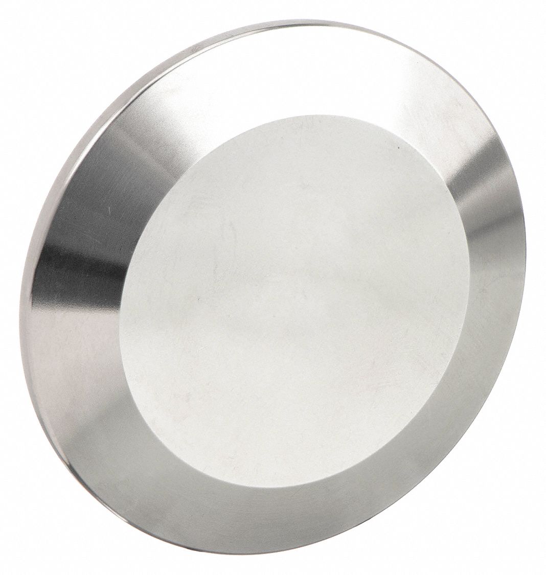 Sanitary Fitting Cap: 1 1/2 in OD Size, Clamp, Stainless Steel