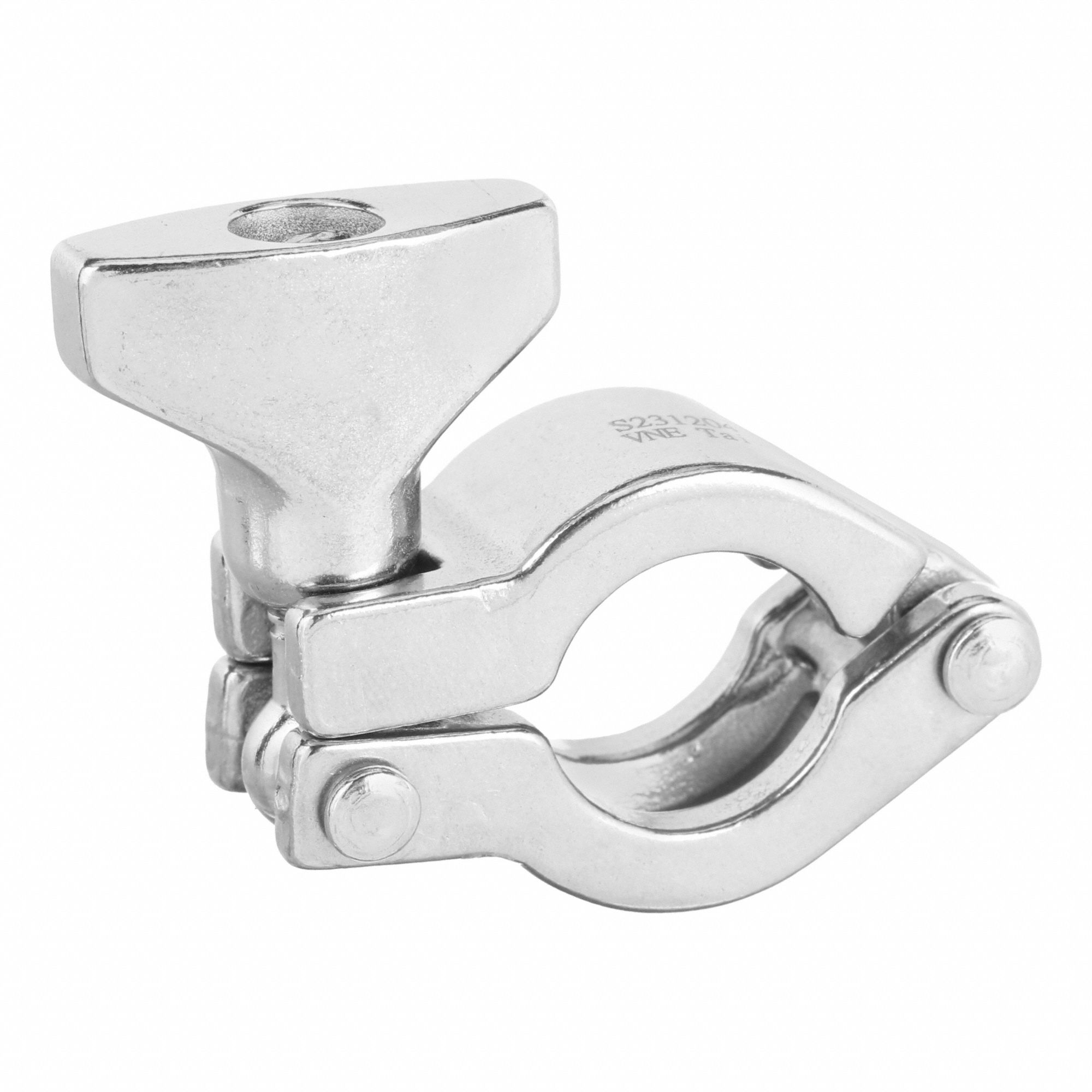 Sanitary Fitting Clamp: Threaded, Stainless Steel, Clamp