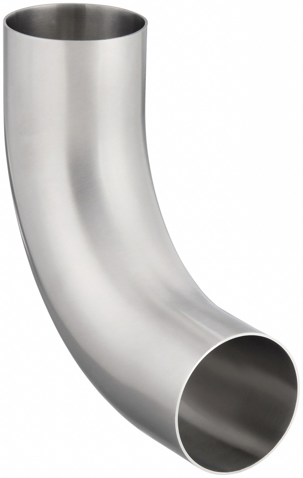 Sanitary Fitting Elbow: 2 1/2 in OD x 2 1/2 in OD Size, Weld, Stainless Steel