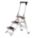 SAFETY STEP LADDER W BAR, FOLDABLE, 3 STEP, 300 LB CAPACITY, BLACK/GREY, 3 FT 7 IN H, ALUMINUM