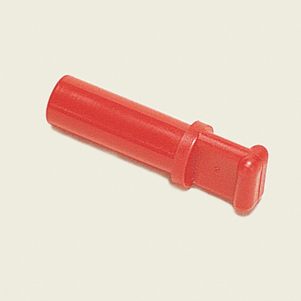 PLUG: POLYMER, TUBE STEM, FOR ¼ IN TUBE OD, RED, 1 7/16 IN OVERALL LG, 10 PK