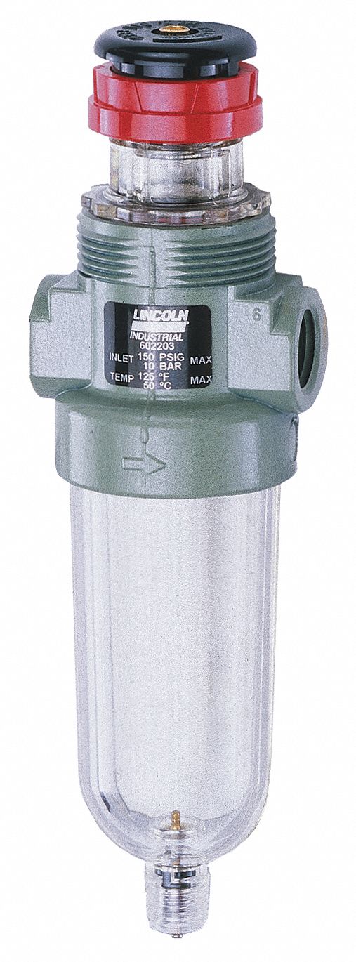 MINI LUBRICATOR, AIR LINE, 1/4 IN NPT/SIGHT DOME, 12 OZ, POLYCARBONATE/ALUMINUM/NYLON