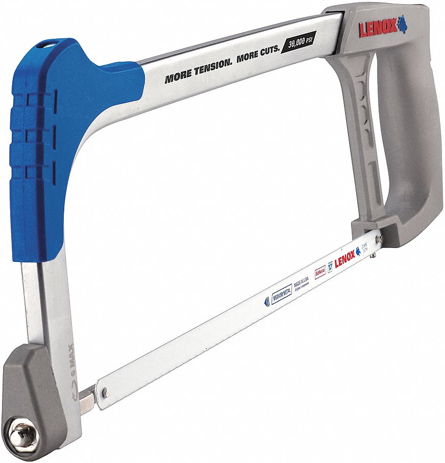 HIGH TENSION HACKSAW, 12 IN BLADE L, BI-METAL, 16 IN OVERALL L, 24, PLASTIC