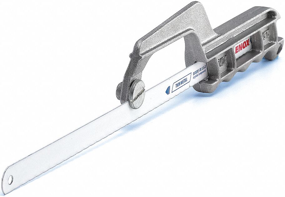 MINI HACKSAW, 12 IN BLADE L, BI-METAL, 10 IN OVERALL L, 10, ALUMINUM