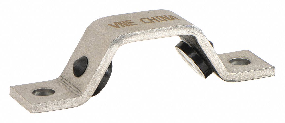 Sanitary Fitting Hangar: Threaded, 304 Stainless Steel, Hex Clamp Hanger with Rubber Grommets