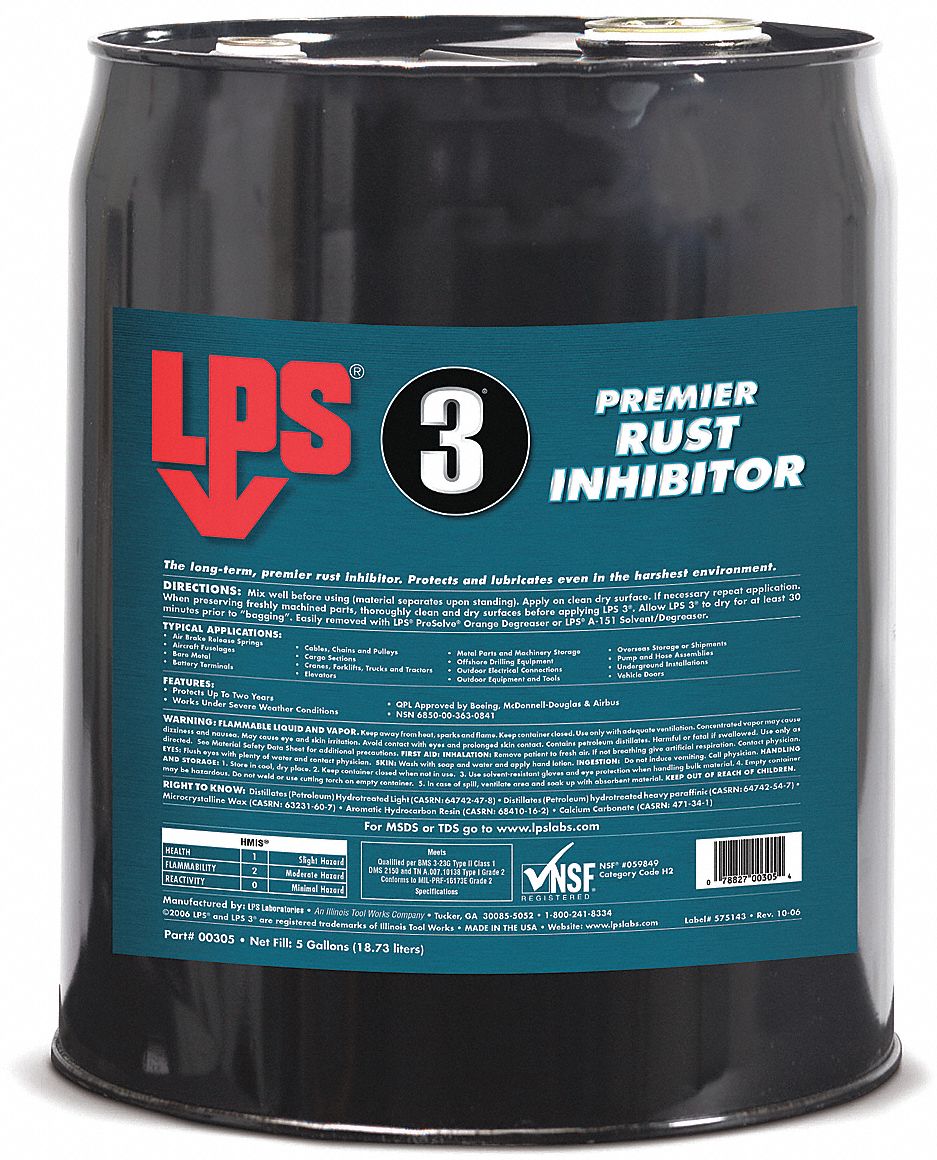 RUST INHIBITOR, HEAVY DUTY, AEROSOL CAN, MIN TEMP 0 ° F, MAX TEMP 446 ° F, FLASHPOINT 104 ° F, 18.93 L