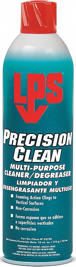 CLEANER/DEGREASER, INDUSTRIAL, AEROSOL, BIODEGRADABLE/NON-FLAMMABLE/NON CORROSIVE, TURQUOISE, 525 ML