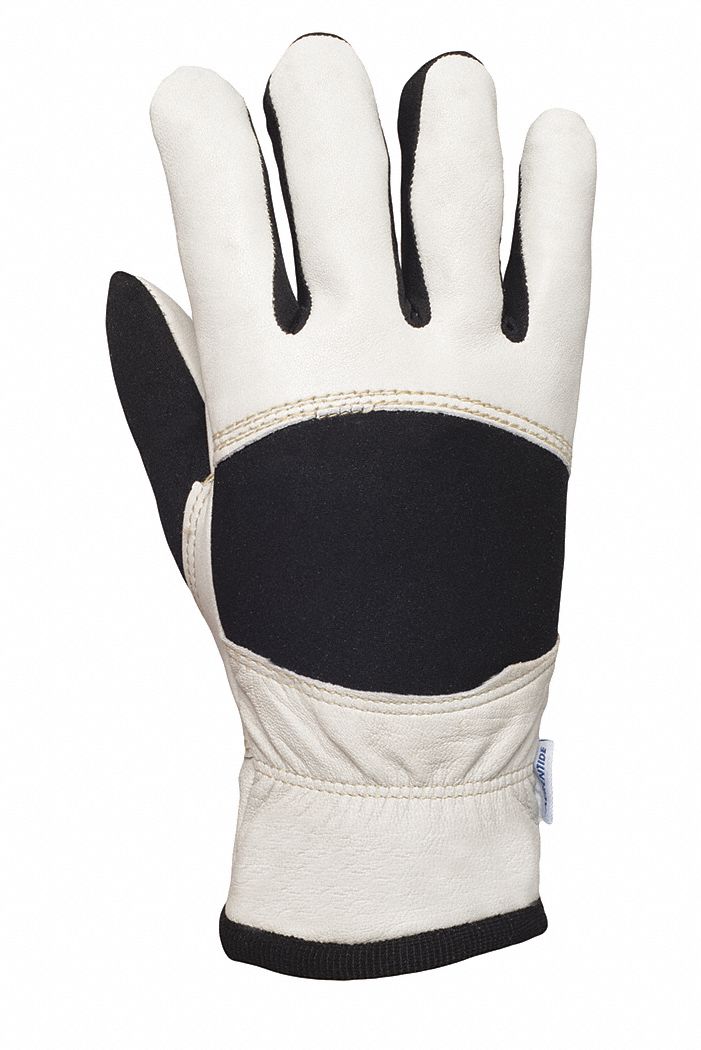 GLOVES, WATERPROOF, SZ X-LARGE/10, BLACK, NEOPRENE/COWHIDE LEATHER/THINSULATE/NYLON/LYCRA